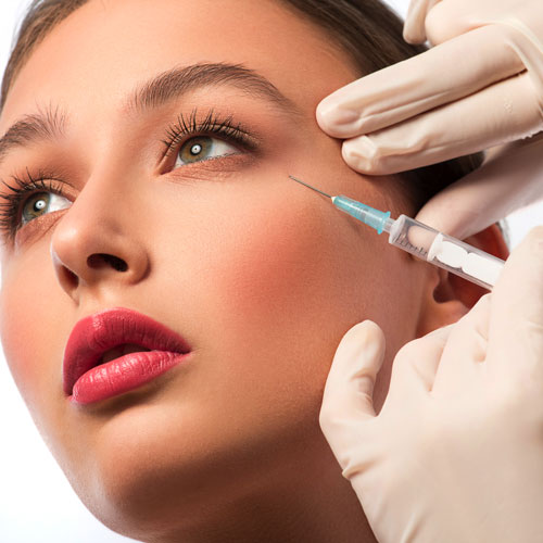 Botox injection near the eye to soften crow's feet